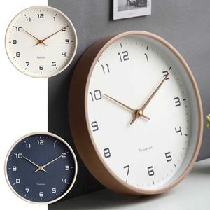 Wall Clocks Modern and fashionable wooden wall clock kitchen mechanical home decoration living room creative solid wood Q240509