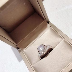 Mit Side Stones Marke Pure 925 Sterling Silber Schmuck für Frauen Ringe Hochzeit Big Czdiamond Engagement