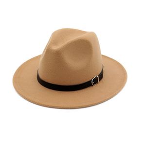 Winter Fashion Wool Hat Fedora For Women Chapeau Black Hats Men Men Simple Gree Brim Autumn Caps Top Jazz Cap4926933