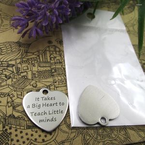 Pendant Necklaces 20pcs--"It Takes A Big Heart To Teach Little Minds"stainless Steel Charms More Style For Choosing DIY Teacher