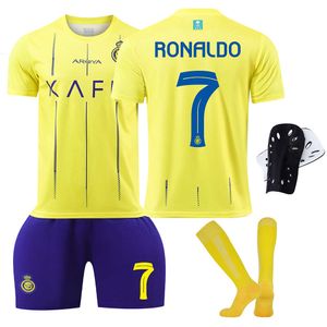 Futbol setleri/eşofmanlar erkek eşofmanları 2324 al-Nassr fc futbol gömlek No.7 Ronaldo futbol gömlek 10 Mane Yetişkin Çocuklar Erkek ve Kadın Set Versiyonu