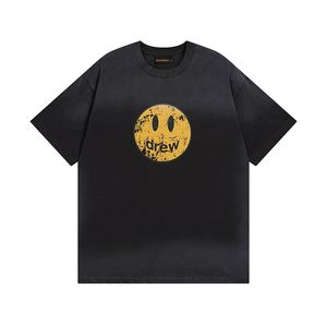 Free shipping American street brand smiley face letters short-sleeved couples ins summer cotton T-shirt Bieber slim cut half sleeve Smiling face pure Smiling face AD