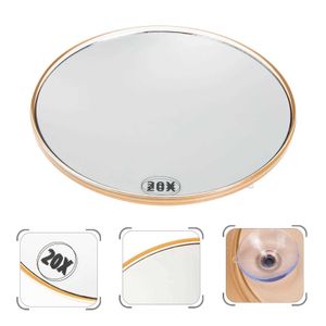 Kompakte Spiegel hoher Kontrast Badezimmerspiegel Flexible Make -up 20 -fache Lupe mit Versuchung Tasse Kosmetikwerkzeug kreisförmiger Q240509