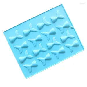 Moldes de cozimento 16 células Silicone Mermaiseded Fishtail Bolo Decor Decor Tool Pudding Jelly Candy Candle Soap Mold