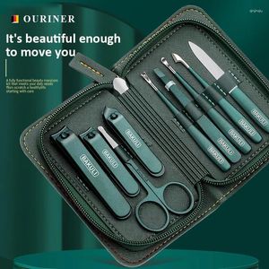 Комплекты для ногтей набор Manicure Set Clipper 9pcs из нержавеющей стали Профессиональные инструменты резаки с набором для проезд