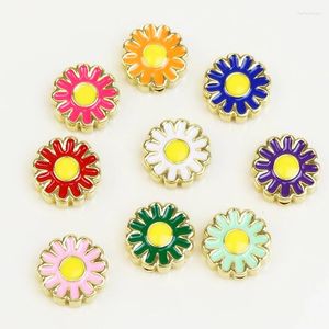 Pendant Necklaces 20 Pieces Daisy Loose Bead MIx Color Enamel Jewelry Accessories For Making Eyes 8617