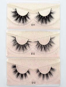 Mink Lashes 3D Mink Eyelashes 100 Cruelty Lashes Handgjorda återanvändbara naturliga ögonfransar Wispies False Lashes Makeup E Series MI7785259