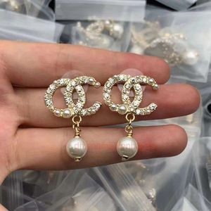 jewellery for women channelies Earrings Milk Fashionable Double C Letter High Pearl Trendy Accessories