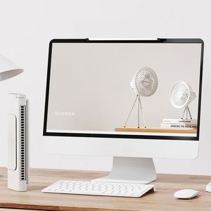 New REUP Computer Screen Fan Rechargeable Electric Fan Adjustable Misting Air Cooler Night Light Quiet Cool Mist Humidifier Fan