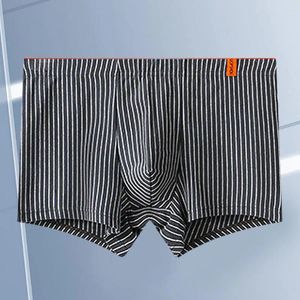 Underpants Men's Panties Men Boxers Striped Print Underwear For U Convex Low Waist Elastic Thin Breathable Soft