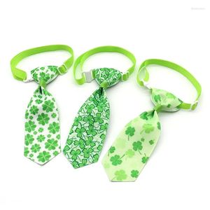 Dog Apparel 10Pcs St. Patrick's Day Bow Tie Adjustable Puppy Cat Necktie Bowties Cute Grooming Product Easter Pets Supplies Accessories