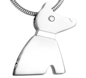 Collane a ciondolo collana urna urna in acciaio inossidabile forma del cane ricordo gioielli cremazione in argento per cenere di animali domestici incisione4541635