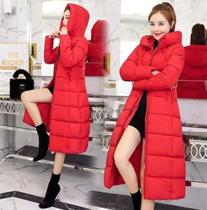 M3XL 2019 Neue Frühling Winter Frauen Mode Long Hoodie Down Parkas Baumwolljacken Dicke weibliche lange warme Mantelkleidung T200104271319