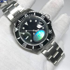 2020 Nowy czarny zegarek Sub Men ruch 40 mm Automatyczne maszyny zegarki poślizgowe Ceramika Ceramika ramka szafirowe szklane zegarki 239i