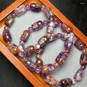 Link Bracelets Natural Purple Garden Quartz Pixiu Bracelet Women Fashion Healing Crystal Lovers Strand Jewelry Gift 1PCS