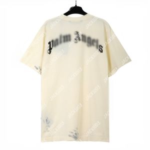 Palm PA 24SS Summer Letter Printing Paint spot LogoT Shirt Boyfriend Gift Loose Oversized Hip Hop Unisex Short Sleeve Lovers Style Tees Angels 2227 FTB