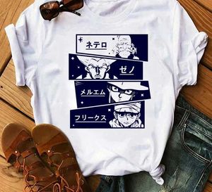 Kvinnors t-shirt japansk anime jägare x jägare grafik tryck t shirt mode casual vintage kort slve plus size t shirt kvinnor t240508