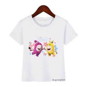 Magliette per bambini t-shirt divertente cartone animato dispari di stampa grafica per le magliette estate per bambini top top per magliette per bambini tees nuove vendita calda t240509