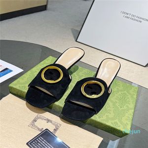 15A Women's new slippers durable metal arc buckle electroplated silver with leather outsole women fashion sandals