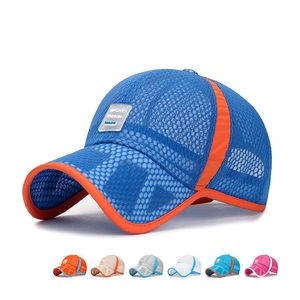 Capinho de beisebol para crianças de verão Capinho de beisebol de malha respirável Capéu de pai ajustável meninas meninas chapéu de sol Quick Dry Kpop Baseball Cap 240510