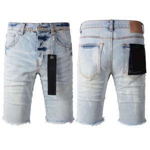 Jeans viola cortometrali da uomo corto maschi jeans designer dritte sterma night club estate blu jeans pantaloncini da donna in stile lussuoso patch stesso stile 9115