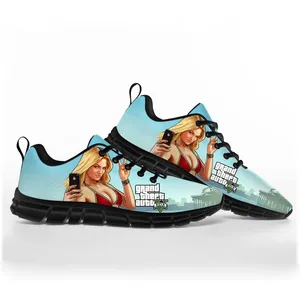 Sapatos casuais anime desenho animado Grand Theft Auto GTA v 5 Sports Menções adolescentes adolescentes crianças tênis de qualidade de qualidade personalizada sapato