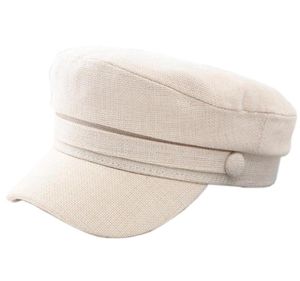 Qinju Ladies Newsboy Cabbie Beret Cap Bakerboy Peaked Vintage Cotton Linen Fiddler Flat Hat for Women6750499