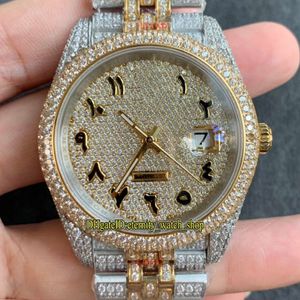Eternity Jewelry Watches RFF v4 mais recente 126334 126234 126333 Diamantes árabes Dial A2824 Icegud automático de resenhas de diamante de dois tons CAS 247p