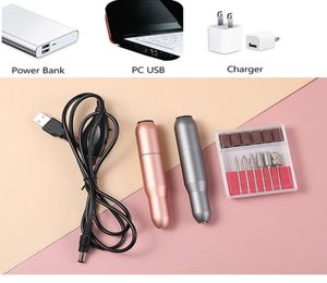 NAD012 15000rpm USB Kit de arquivo de unhas elétricas portátil portátil para acrílico Ferramentas de esmalte de arte de acrílico3404454