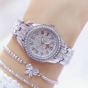 Diamond Women Watch Rhinestone Ladies Silver Bracciale Orologi Orologio Orto Orcate in acciaio inossidabile gioiello 210i