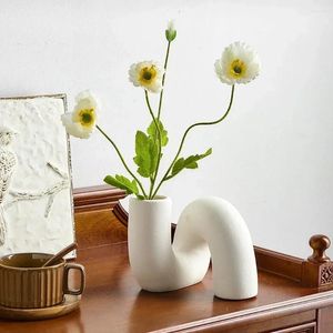 Wazony artystyczne zakrzywione wazon wystrój domu ceramiczne rzemiosło kreatywne biuro ozdobne stół dekoracyjna butelka kwiatowa
