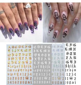 Nail Decoration Stickers on The Nails of The Inscription Accessoires Rose Gold Letter Decal Sticker Art for Manicure Back Glue3673778