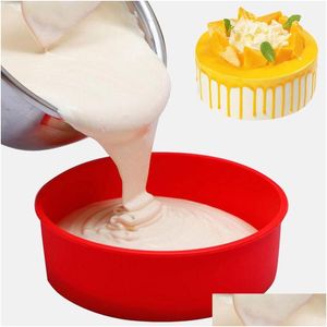 Baking Moulds 6 Inch Round Shape Sile Cake Mods For Kitchen Bakeware Diy Mousse Chocolates Desserts Mold Drop Delivery Home Garden Kit Dhjon