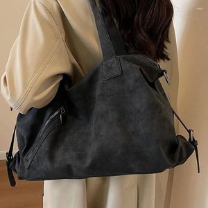 Totes Female Commuter Shoulder Bag Suede Nubuck Leather Women's Travel Crossbody Bags Ladies Boston Handbag Accessories Storage