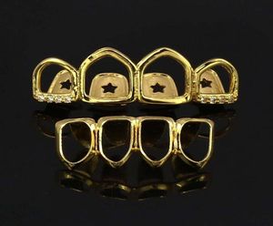 Hip Hop Jewelry Mens Grills Grills de luxo de dentes Grillz Rapper Hiphop Jewlery Diamond Iced Out Fashion Acessórios Gold Silv6438349