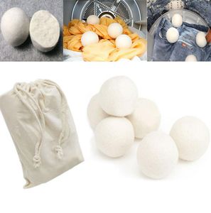 6pcslot yün kurutma topları kırışıklıkları azaltır, yeniden kullanılabilir doğal kumaş yumuşatıcı anti büyük keçelü organik yün çamaşır kurutucu bal5454203