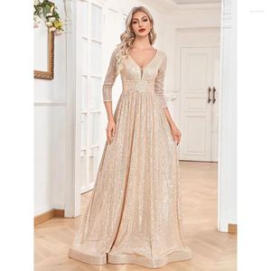 Lässige Kleider schwarzer funkelnder Pailletten bescheidener Abend dünne sexy maxi elegant langsame kleide brautbrautjungfern cocktail prom Hochzeitsfeier