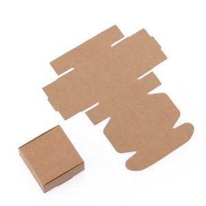 3PCS Wrap Prezent 10pcs Małe papierowe pakiet Kraft Square dolne pudełka na prezent ręcznie robione cukierki biżuterii