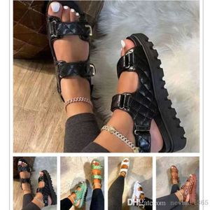 Wome Platform Sandals Summer Designer 2024 Slides Nuovi scarpe a testa rotonda del fondo spesse più dimensioni