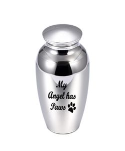 45x70mm Cremation Ashes Urn per animali domestici Mini ceneri umani Mustake Urn Urn Alluminio Memoriale Funerale Jarmy Angel ha PAWS9256834
