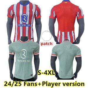 S-4xl 24 25 Atletico Madrids Soccer Jerseys Morata Joao Felix 2024 Correa Koke Camisetas de Futbol Lemar Fan Wersja Kit piłkarski koszulki Camiseta