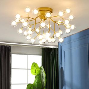 2024 Modern LED -takkronor Belysning Tree Branch Mount Kids Lamps Ball Glass Shades Lights For Bedroom Winfordo Lighting