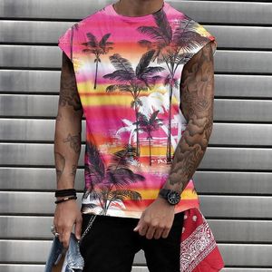 Tanques masculinos tampas casuais praia boho estampele