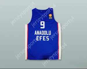 Anpassad Nay Mens Youth/Kids Dario Saric 9 Anadolu Efes Istanbul Blue Basketball Jersey Top Stitched S-6XL