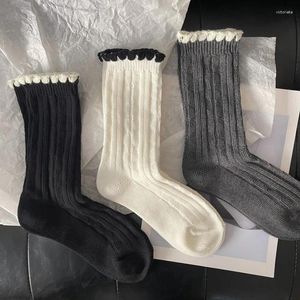 Donne calzini autunno inverno spesso maglia da maglia chic c-stile cistrò per donna filo di cotone in cotone fatto all'uncinetto fatto a mano a mano a tubo medio sox Sox