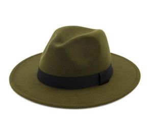 Grå fedora hattar breda brim panama jazz filt hatt mössa ull män kvinnor klär unisex kyrka hatt fascinator trilby39199523948546