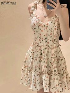 Urban Sexy Dresses Flower Dress Womens Bandage A-Line Spicy Girl Korean Summer Fashion Urzan Personality Academy Casual Princess Classicl2405