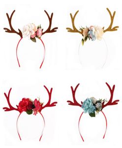 Christmas Headband Gift Women Girs Kid Christmas Deer Antlers Costume Ear Party Hair band New Floral Hairband3103481