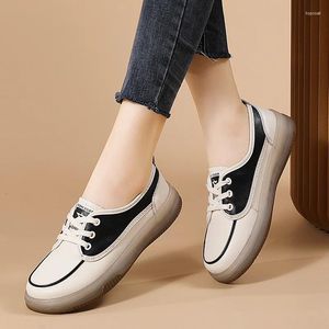 Sapatos casuais Dermis Versão coreana da cor de cor de sola mole de feminino de caça macia