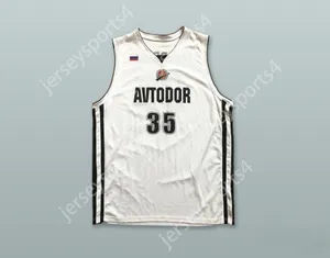 Custom nay mass jovens/crianças Artem Zabelin 35 aC Avtodor Saratov Russia White Basketball Jersey 1993 Top Stitched S-6xl